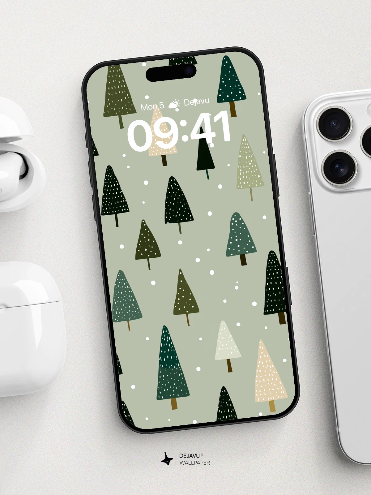 Whimsical Winter Forest Wallpaper 8K for iPhone and Android