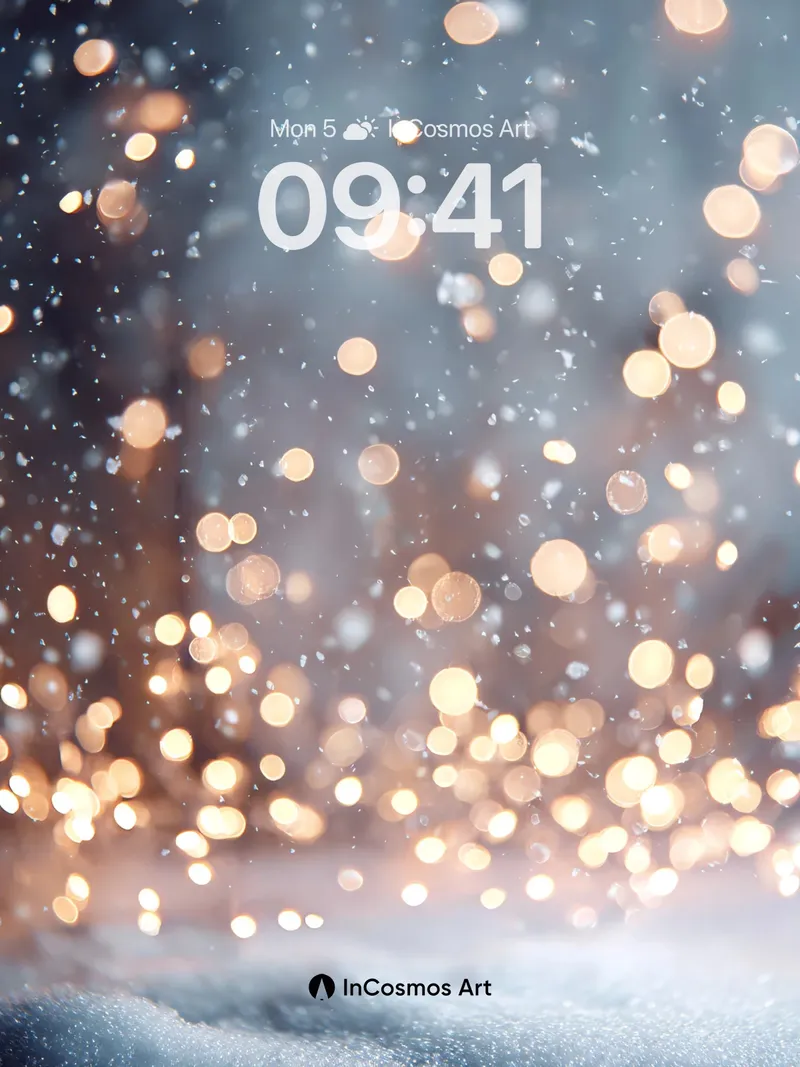 Frost-Lit Mirage Wallpaper with Golden Bokeh