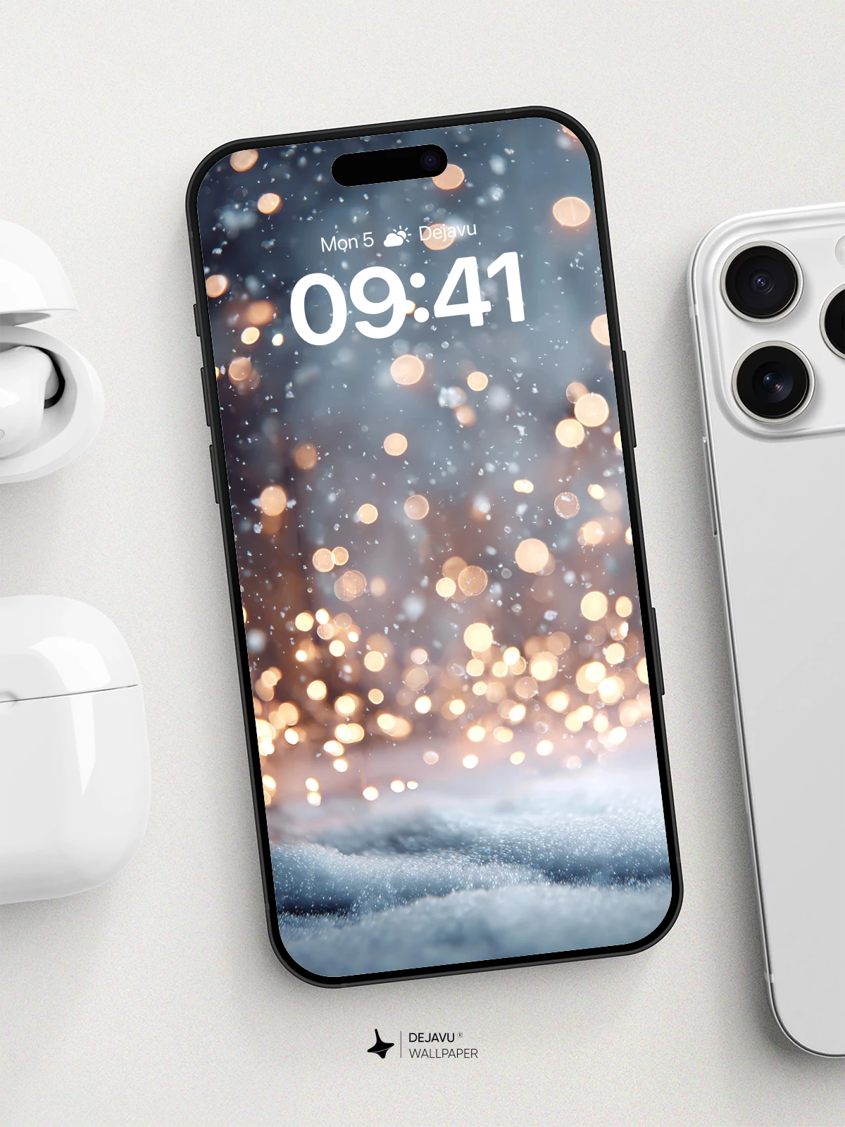 Winter Glow Bokeh Wallpaper 8K for iPhone and Android