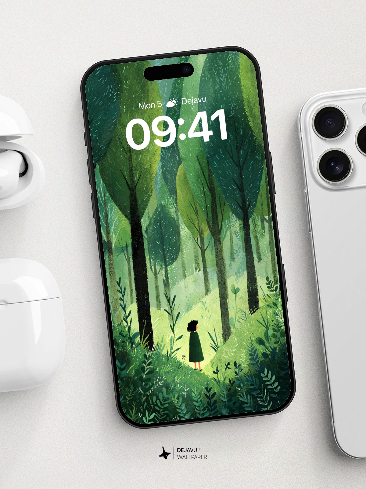 Whimsical Forest Path Wallpaper 8K for iPhone and Android