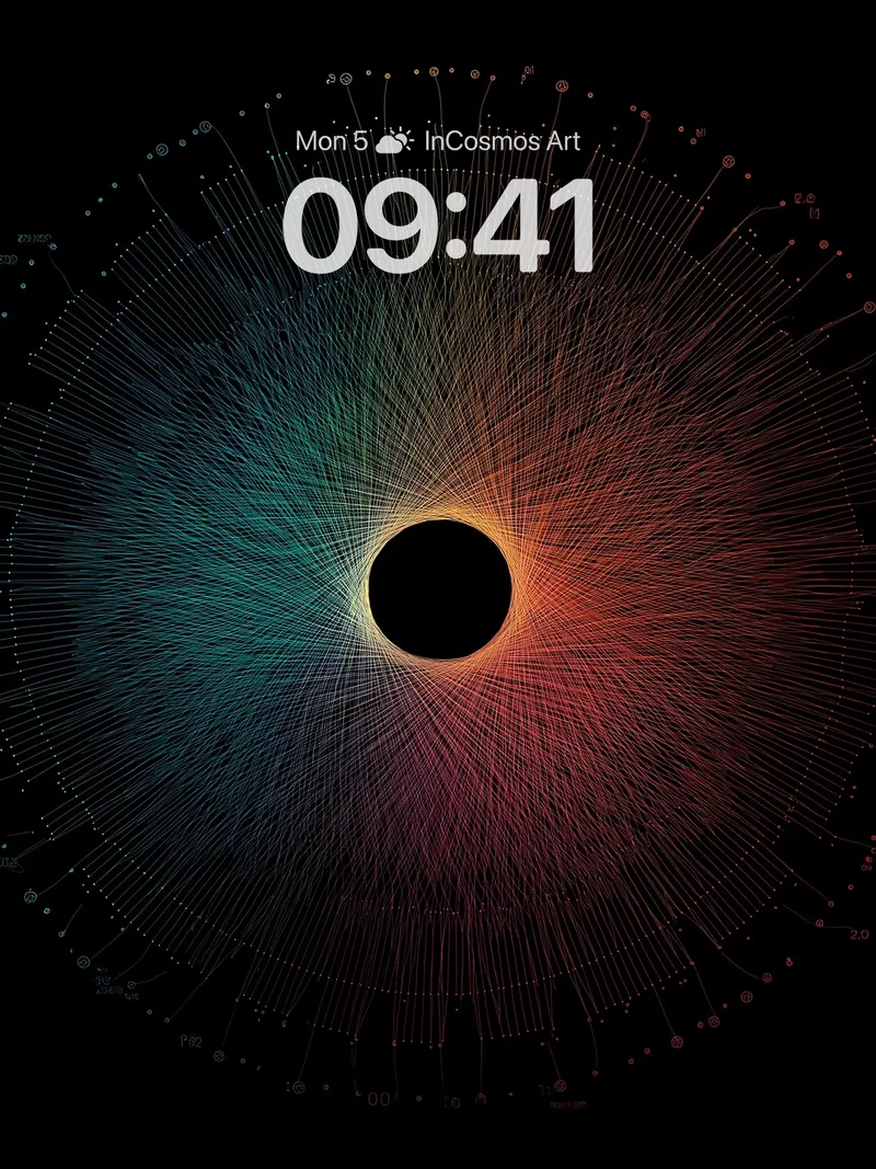 Cosmic Web Wallpaper with Fractal Light Trails