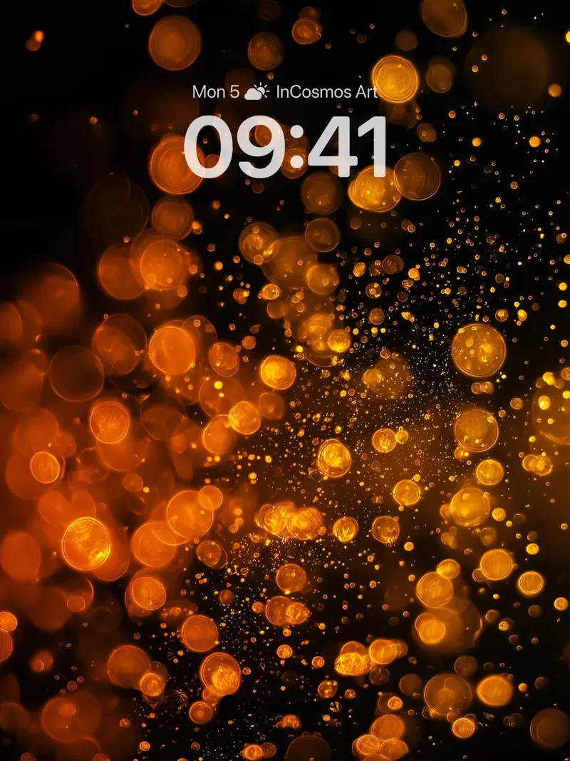 Golden Hush Wallpaper with Floating Embers