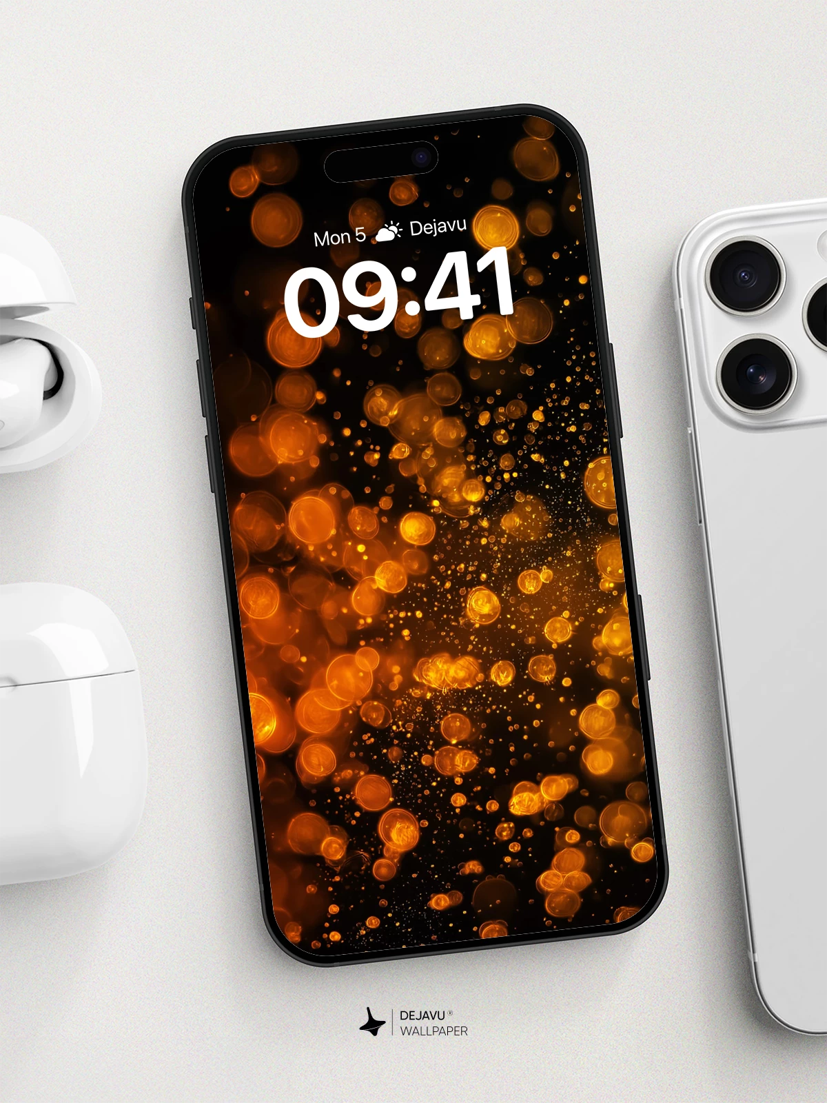 Golden Bokeh Glow Wallpaper 8K for iPhone and Android