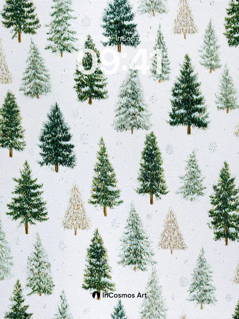 Snow-Kissed Pine Wallpaper with Whispering Needles