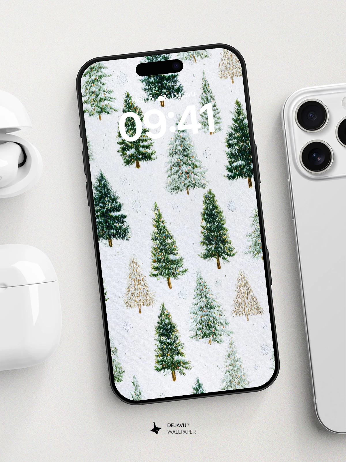 Winter Pine Forest Wallpaper 8K for iPhone and Android