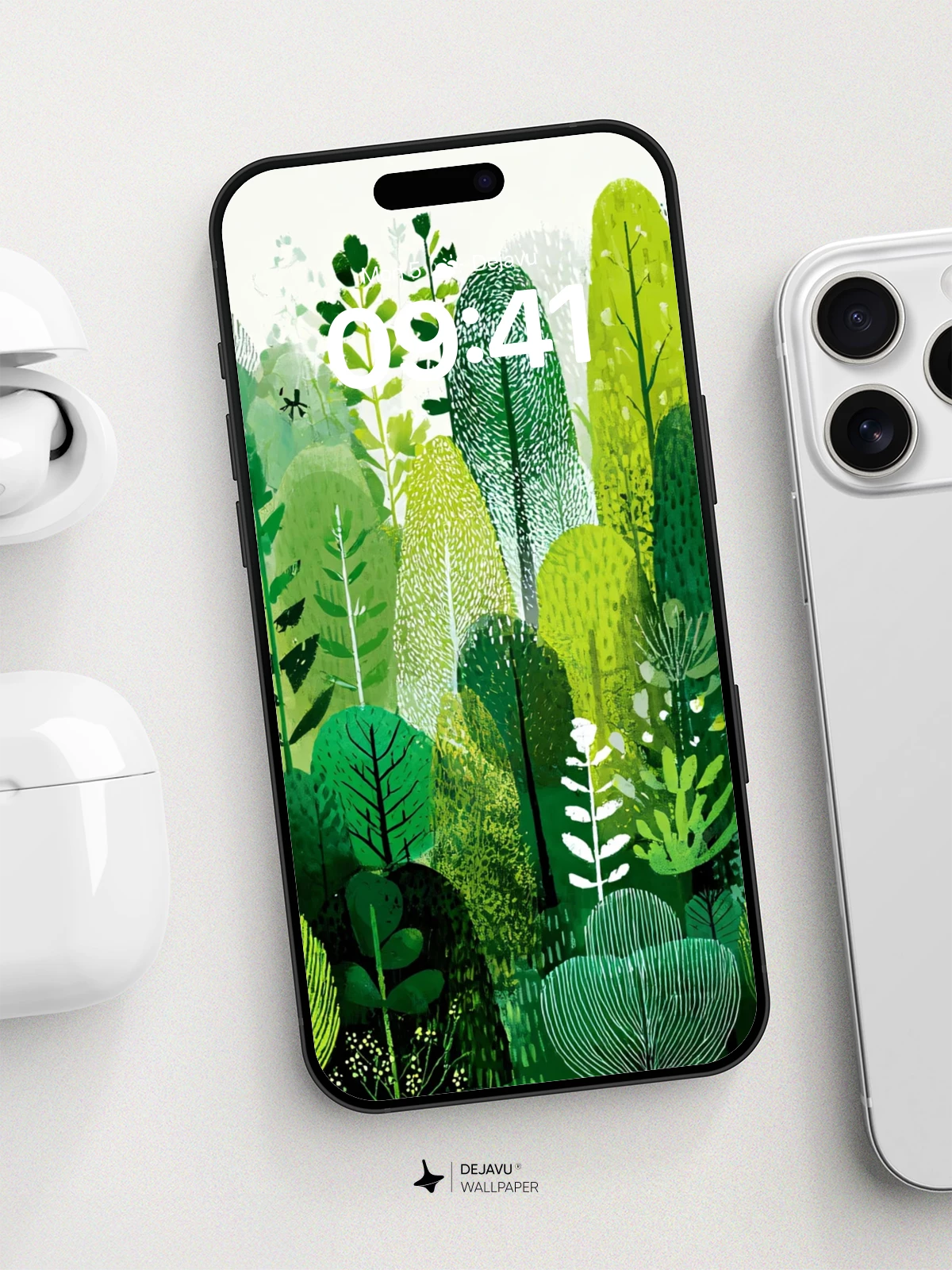 Whimsical Forest Greenery Wallpaper 8K for iPhone and Android