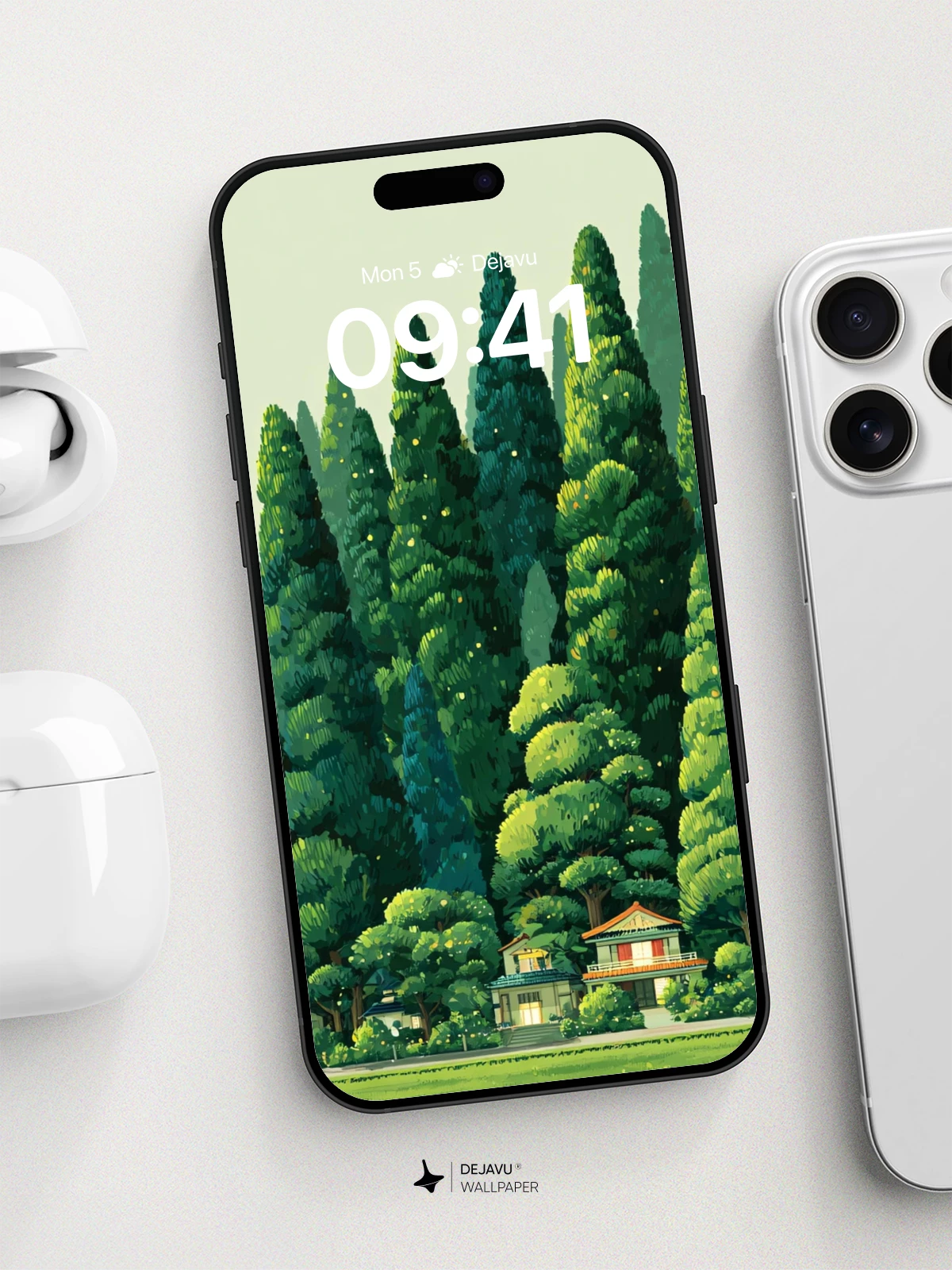 Enchanted Forest Village Wallpaper 8K for iPhone and Android