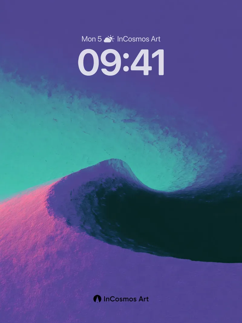 Luminous Wave Wallpaper with Ethereal Glow