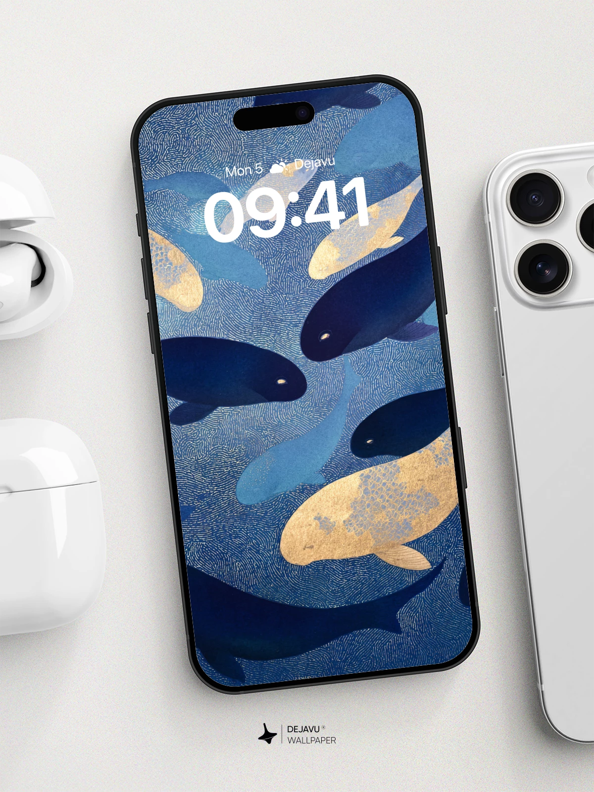 Koi Fish Art Wallpaper 8K for iPhone and Android