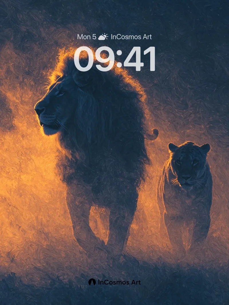 Golden Hush Wallpaper with Shadowed Kings