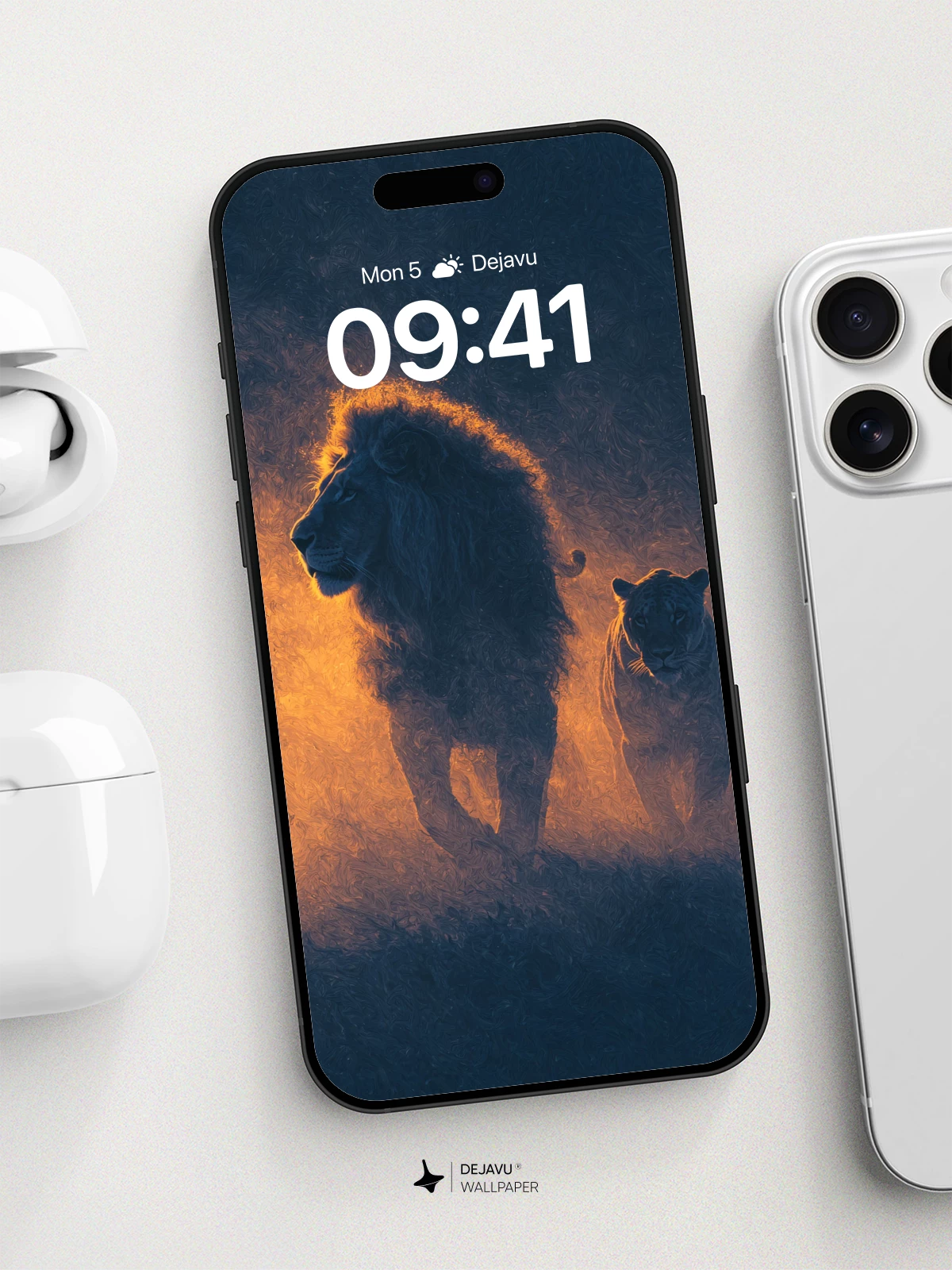Mystic Lion And Panther Wallpaper 8K For iPhone Android