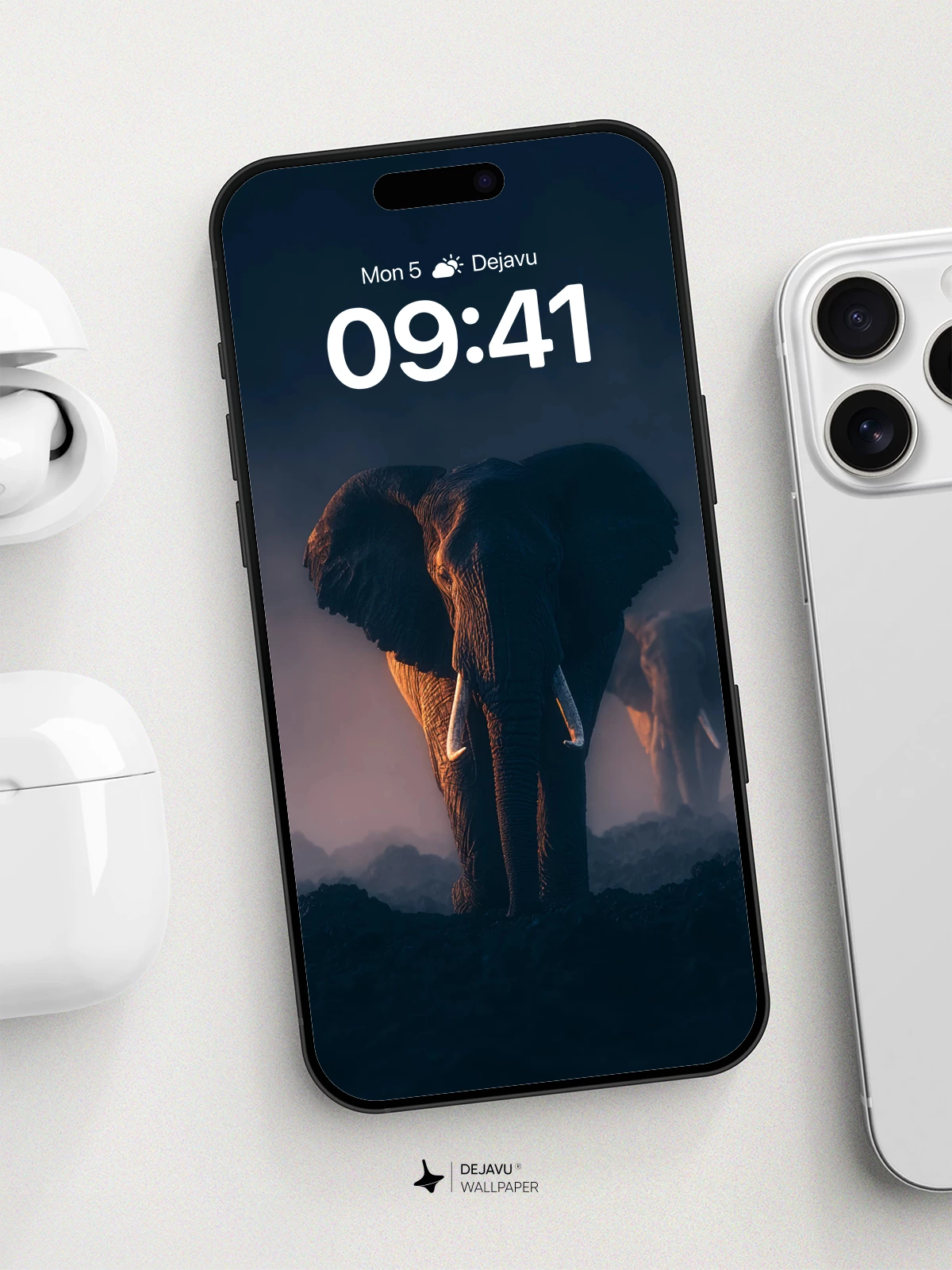 Mystic Elephant Herd Wallpaper 8K for iPhone and Android
