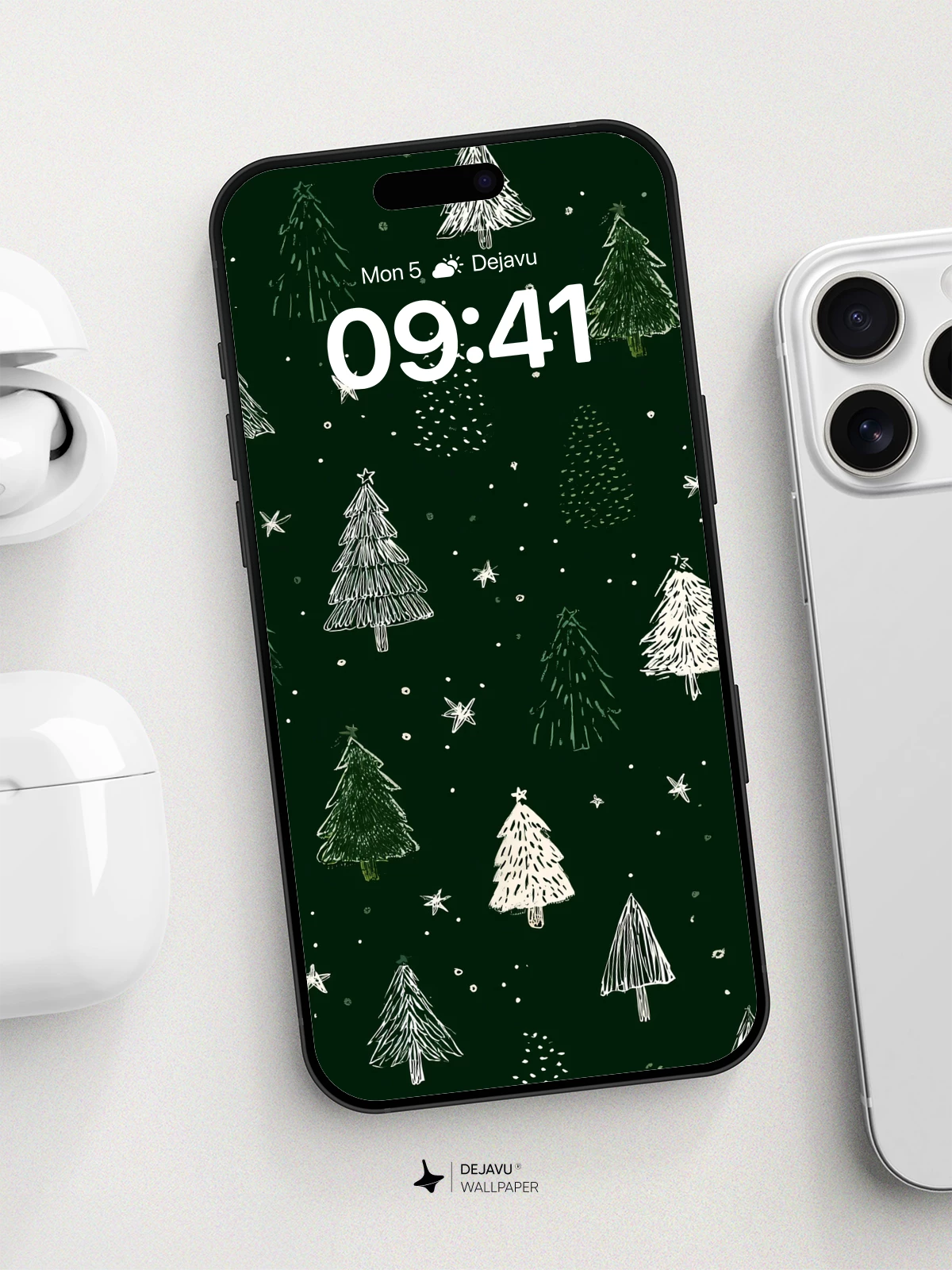 Whimsical Christmas Tree Wallpaper 8K for iPhone and Android