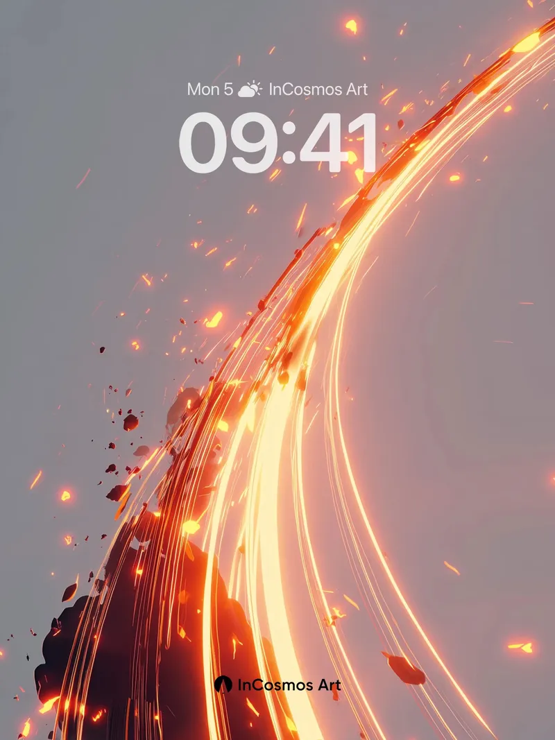 Fusion Orbit Wallpaper with Ember Trails
