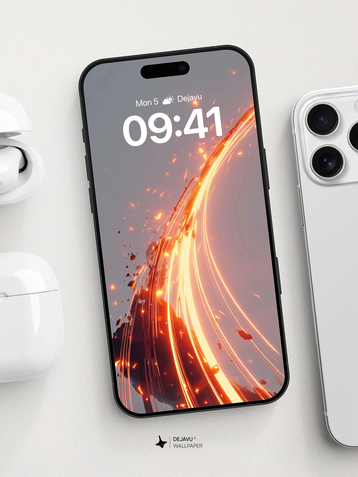 Fiery Cosmic Trail Wallpaper 8K for iPhone and Android