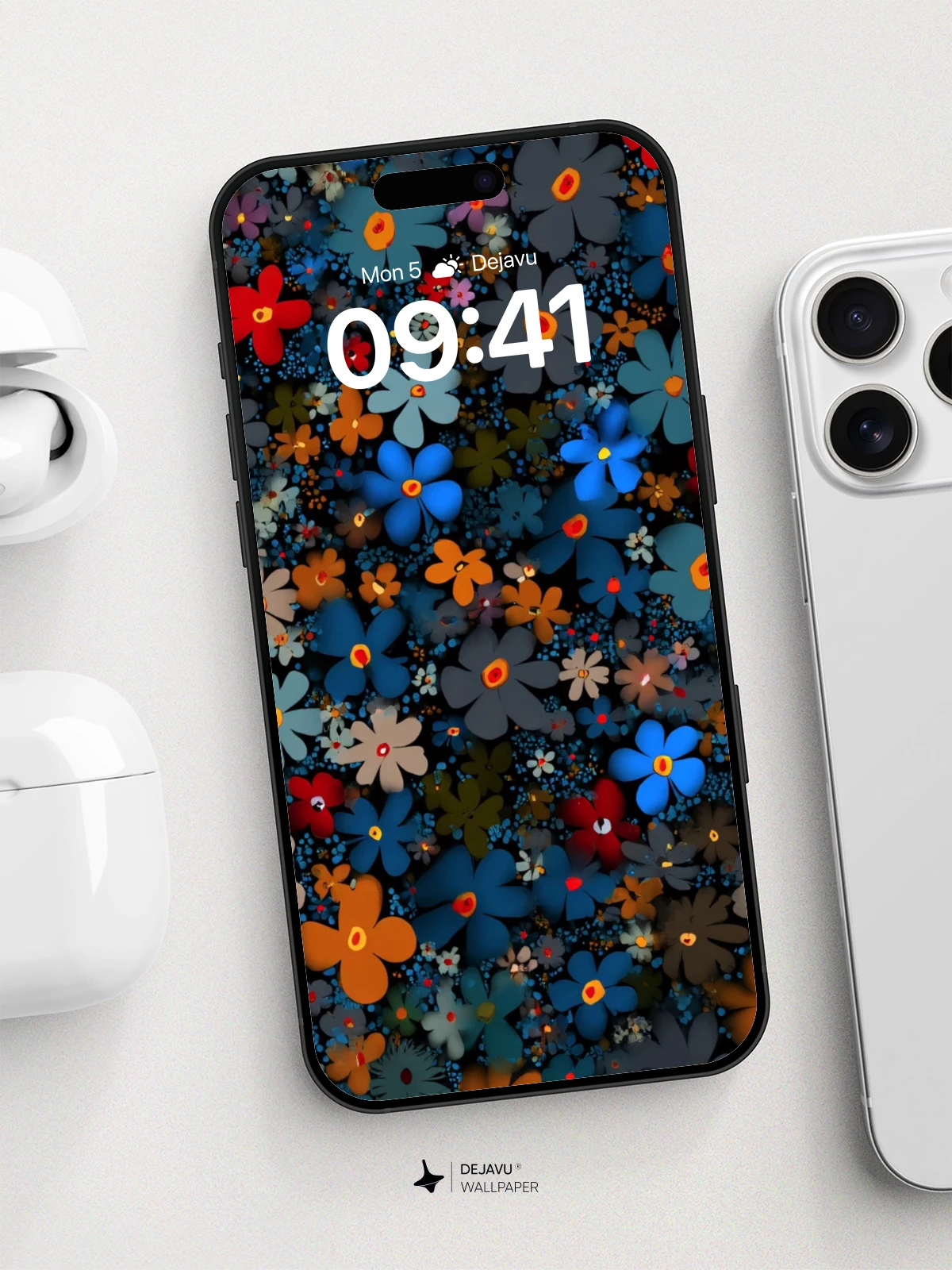 Vibrant Floral Mosaic Wallpaper 8K for iPhone and Android