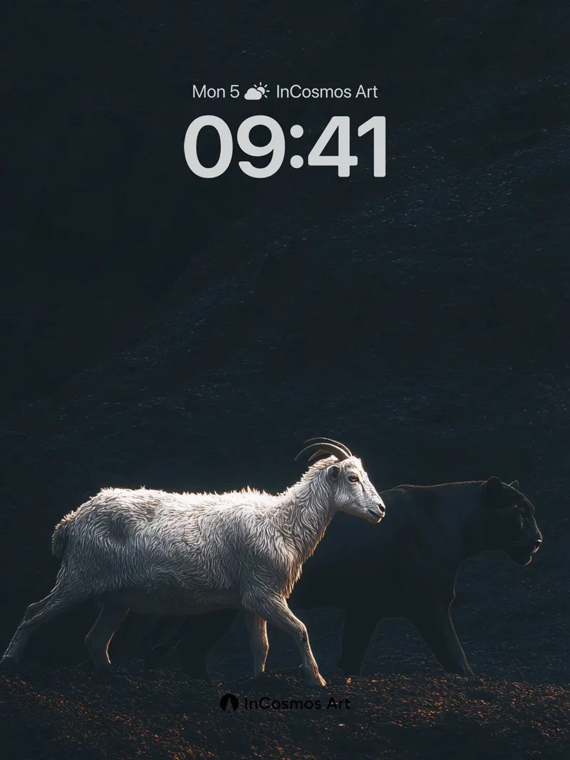 Shadowed Encounter Wallpaper with Contrasting Forms