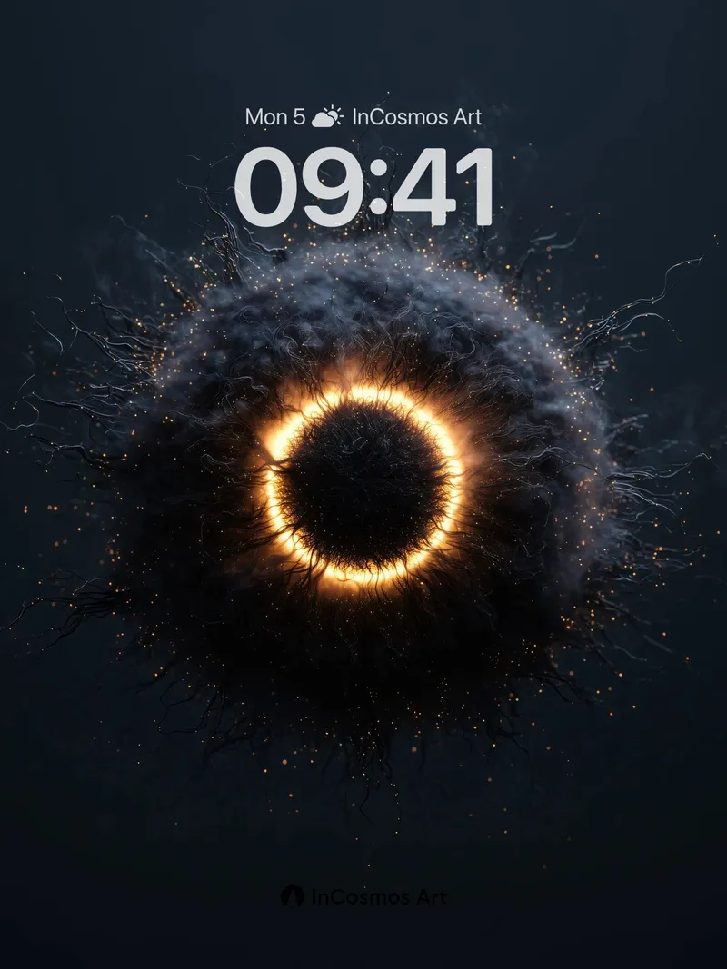 Ethereal Ring Wallpaper with Cosmic Dust