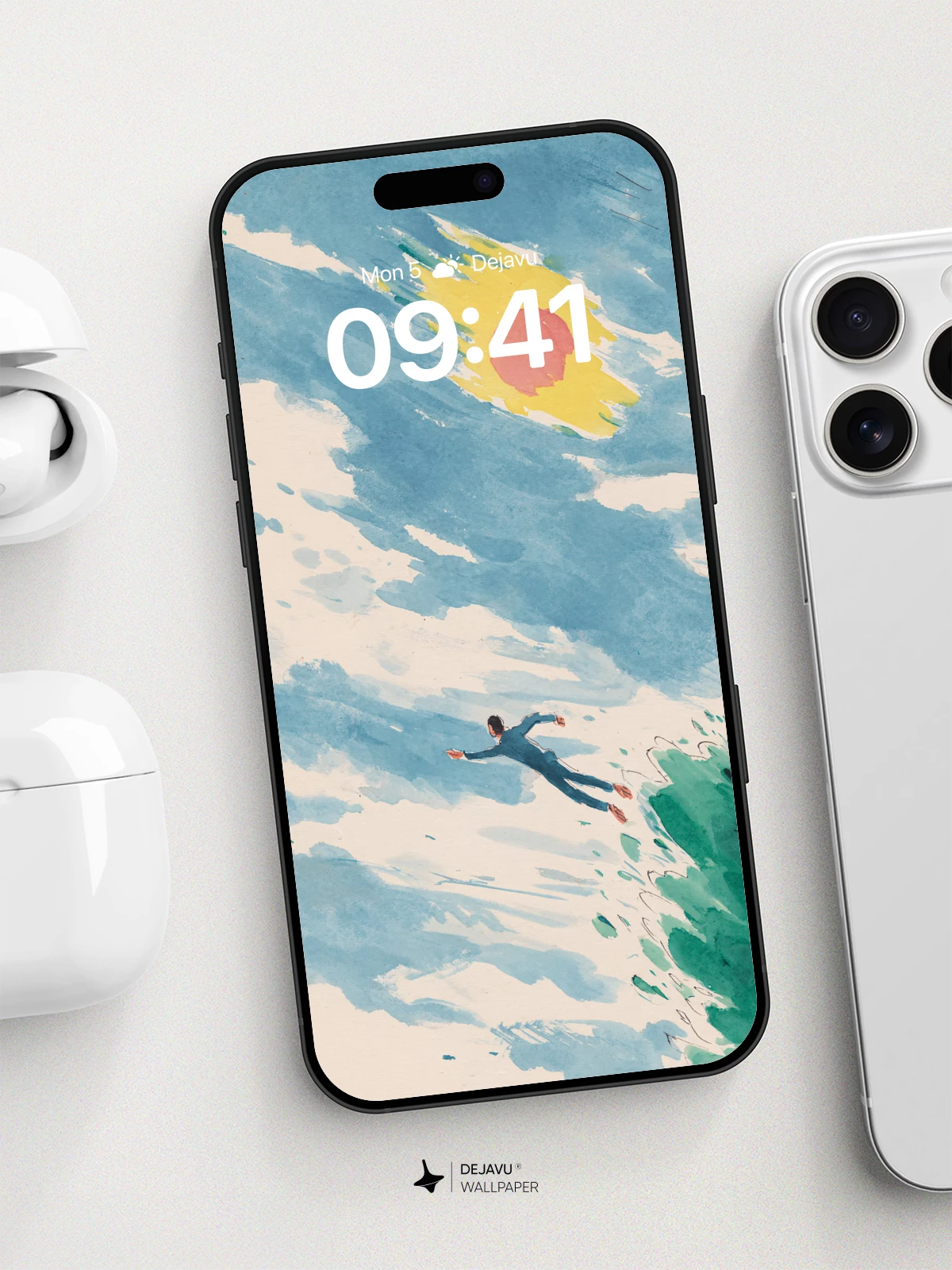 Surreal Sky Diver Wallpaper 8K for iPhone and Android