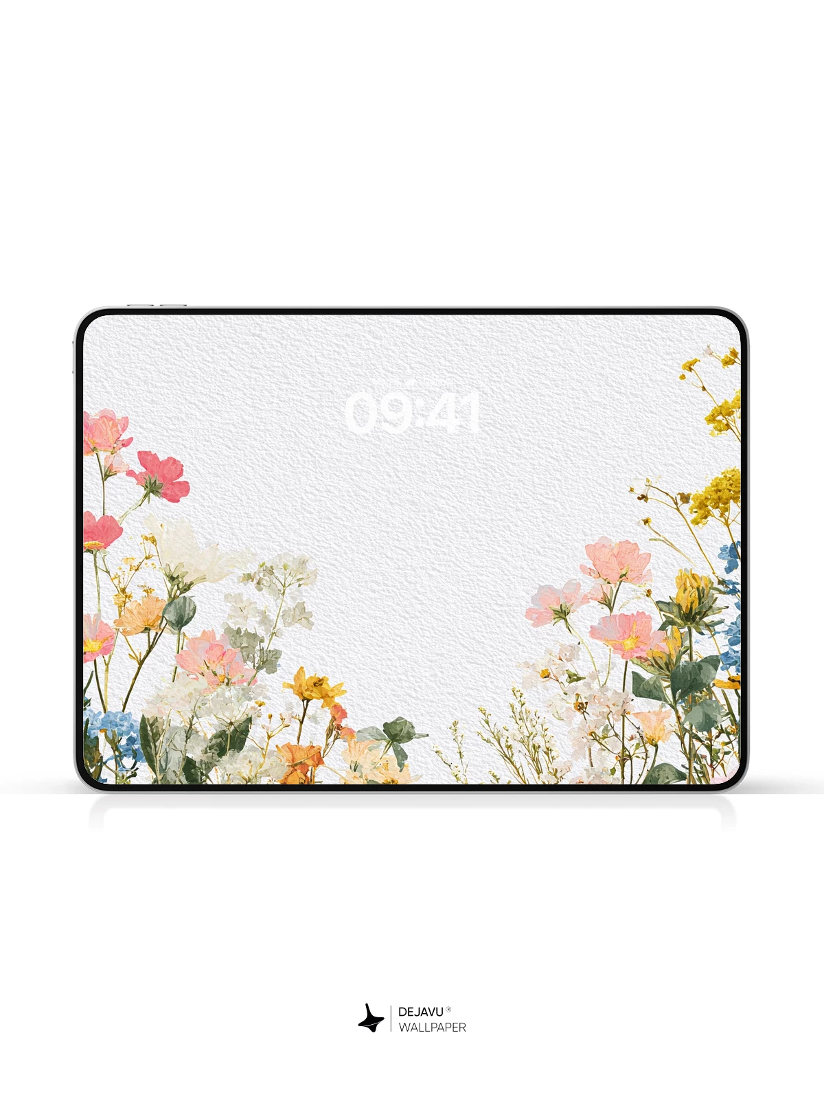 Watercolor Wildflower Border Wallpaper 8K for iPhone and Android