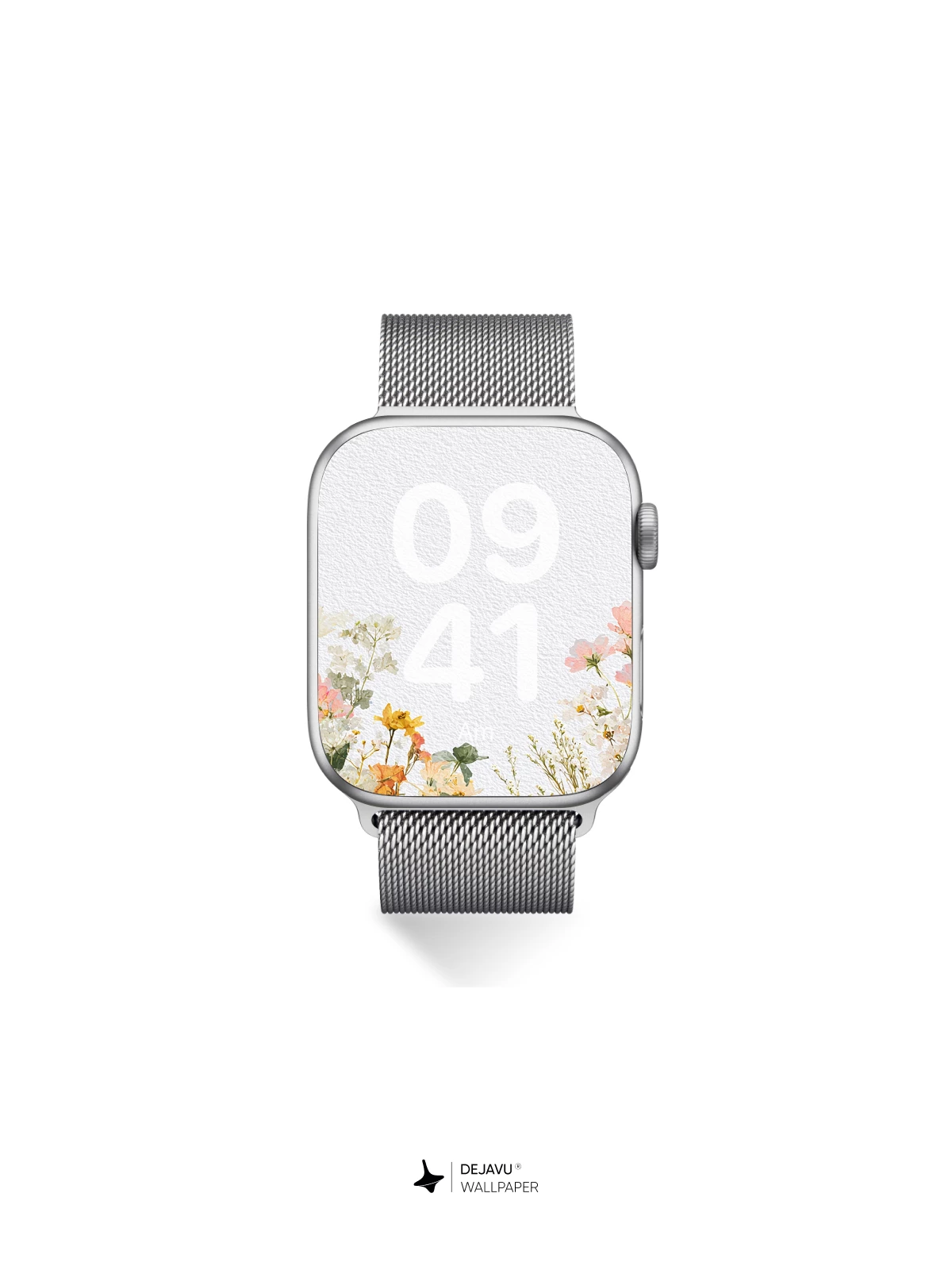 Watercolor Wildflower Border Wallpaper 8K for iPhone and Android