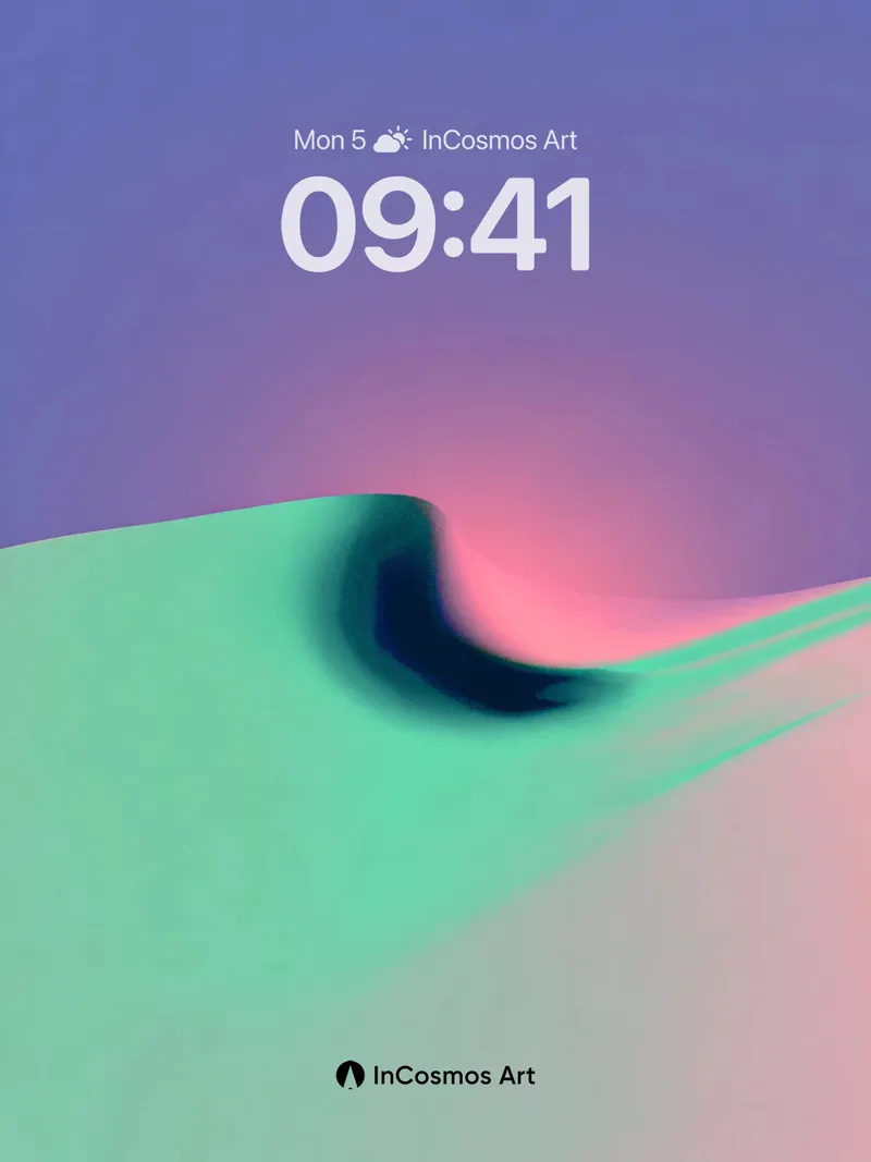Surreal Gradient Wallpaper with Floating Form