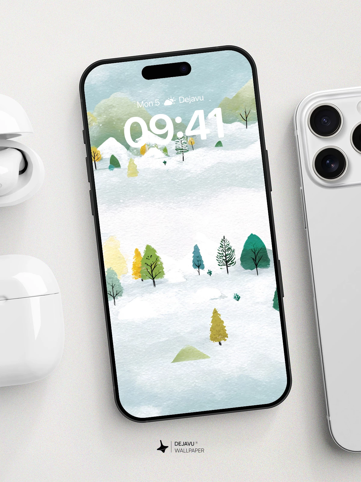 Winter Forest Landscape Wallpaper 8K for iPhone and Android