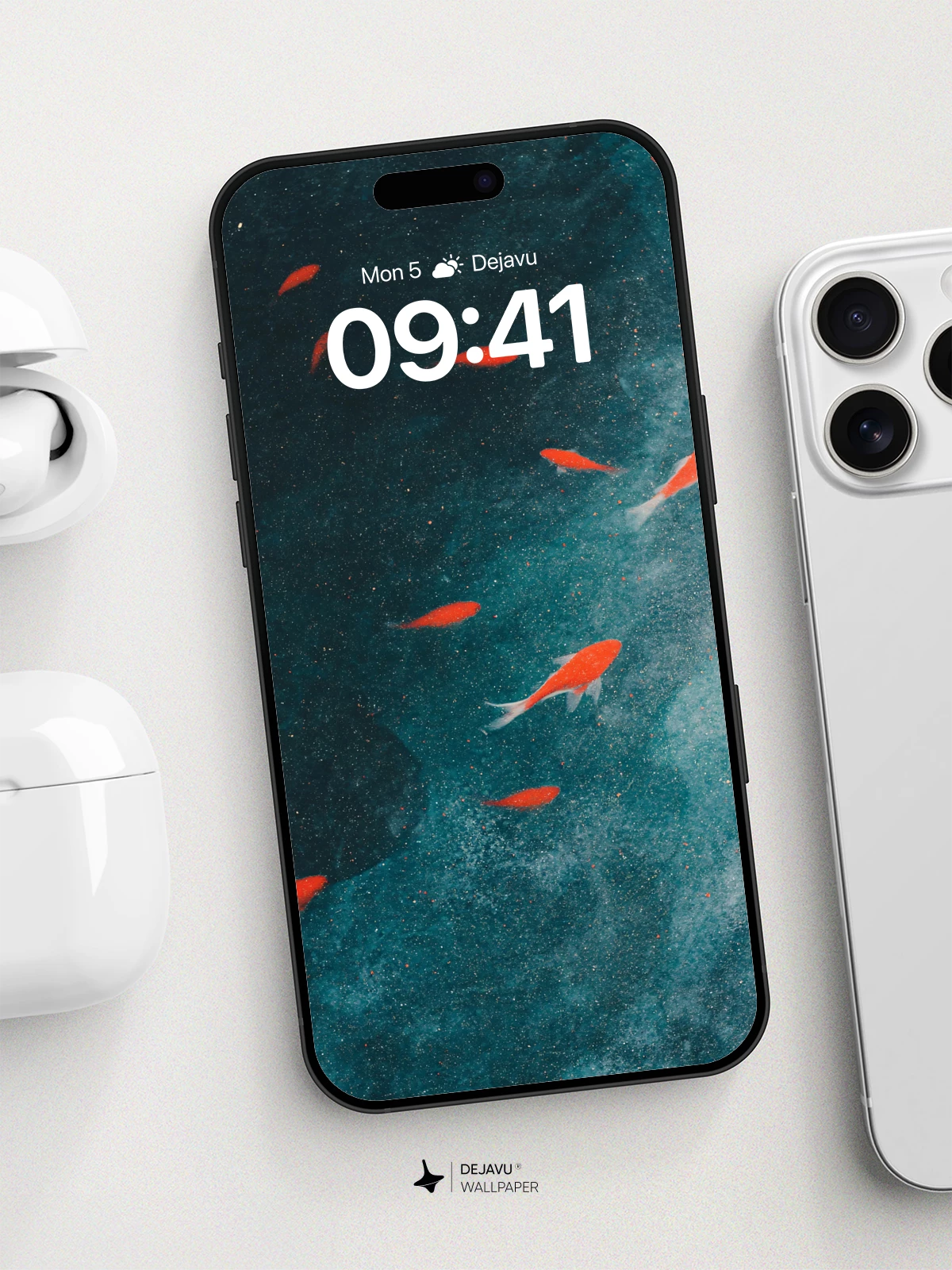 Floating Koi Fish Wallpaper 8K for iPhone and Android