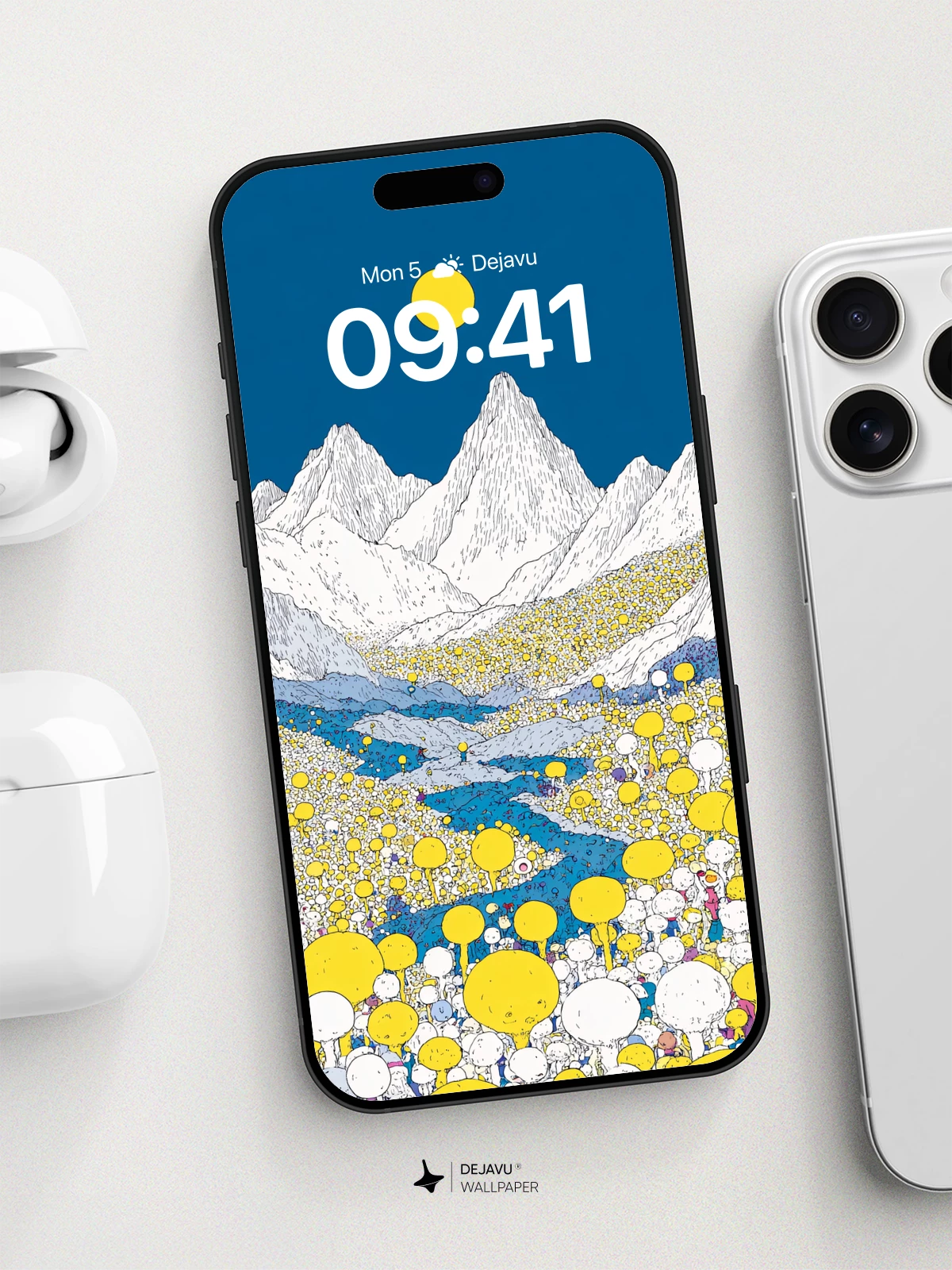 Surreal Mushroom Valley Wallpaper 8K for iPhone and Android