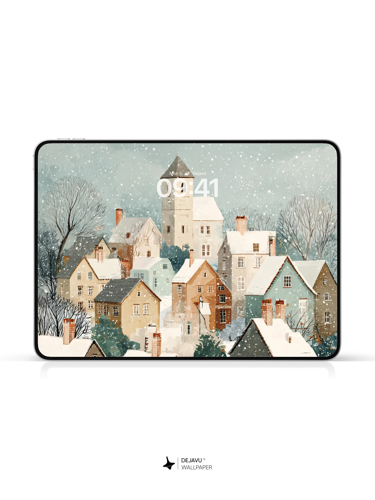 Whimsical Winter Village Wallpaper 8K for iPhone and Android