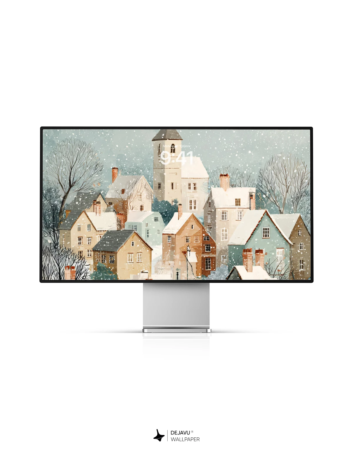 Whimsical Winter Village Wallpaper 8K for iPhone and Android
