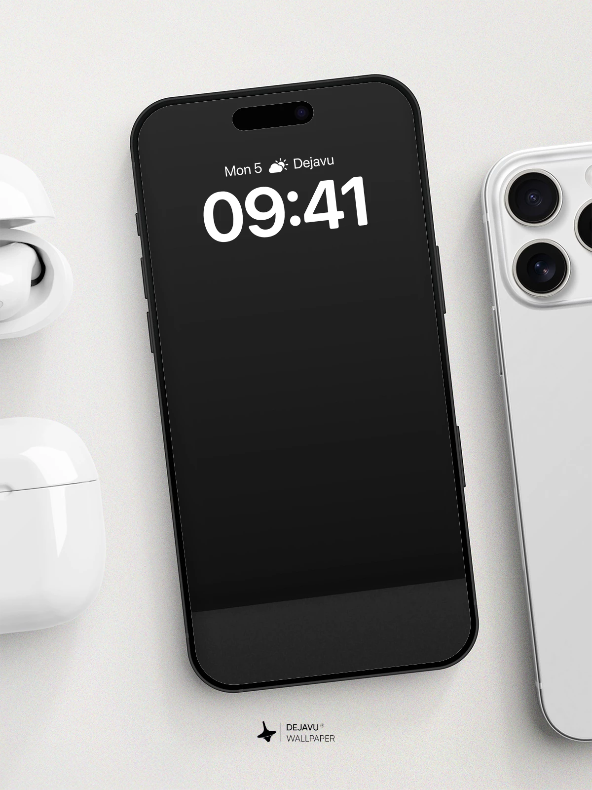 Minimal Black Phone Wallpaper 8K for iPhone and Android