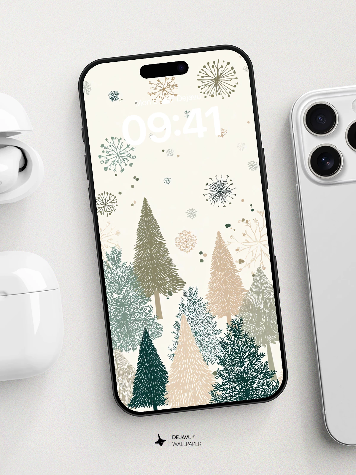 Whimsical Winter Forest Wallpaper 8K for iPhone and Android