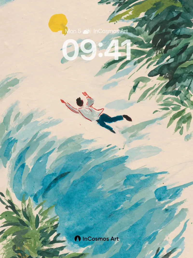 Floating Reverie Wallpaper with Palm Canopy