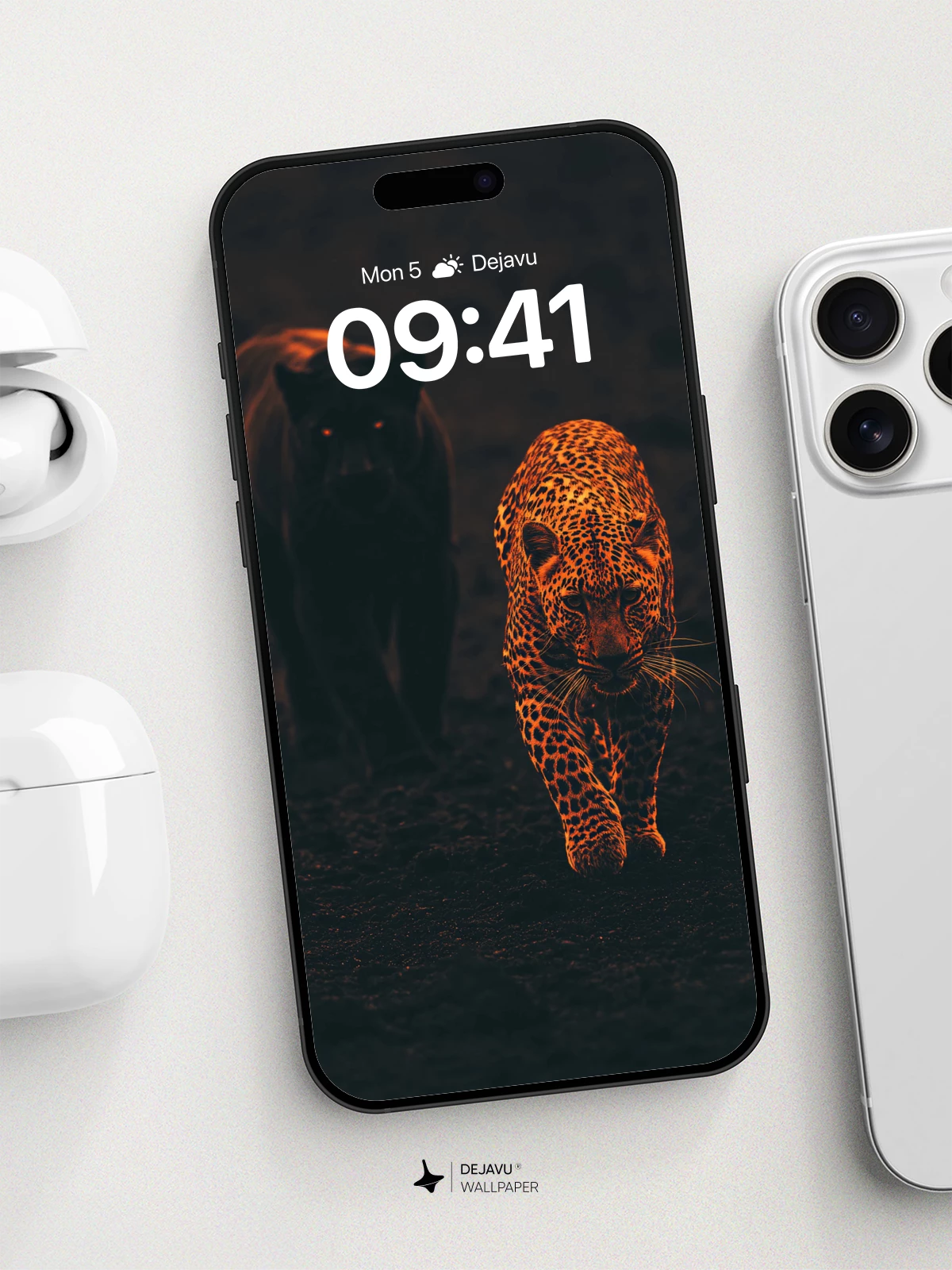 Leopard And Shadow Panther Wallpaper 8K For iPhone And Android