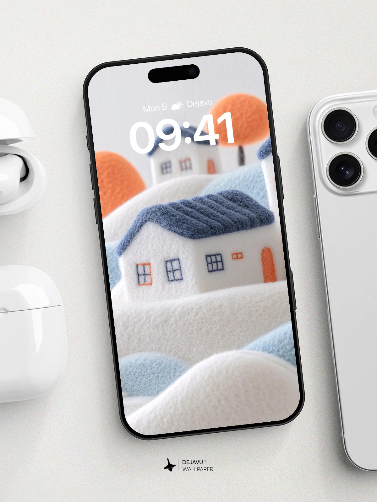 Whimsical Village Wallpaper 8K for iPhone and Android
