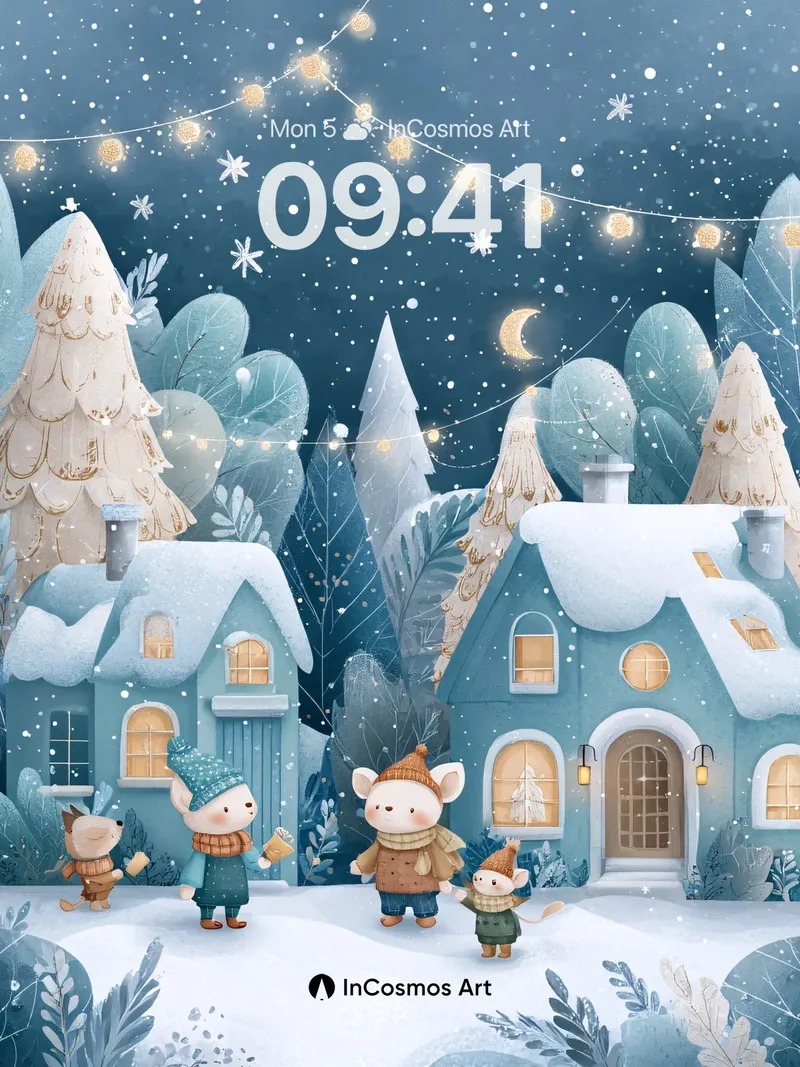 Whispering Snowfall Wallpaper with Animated Forest