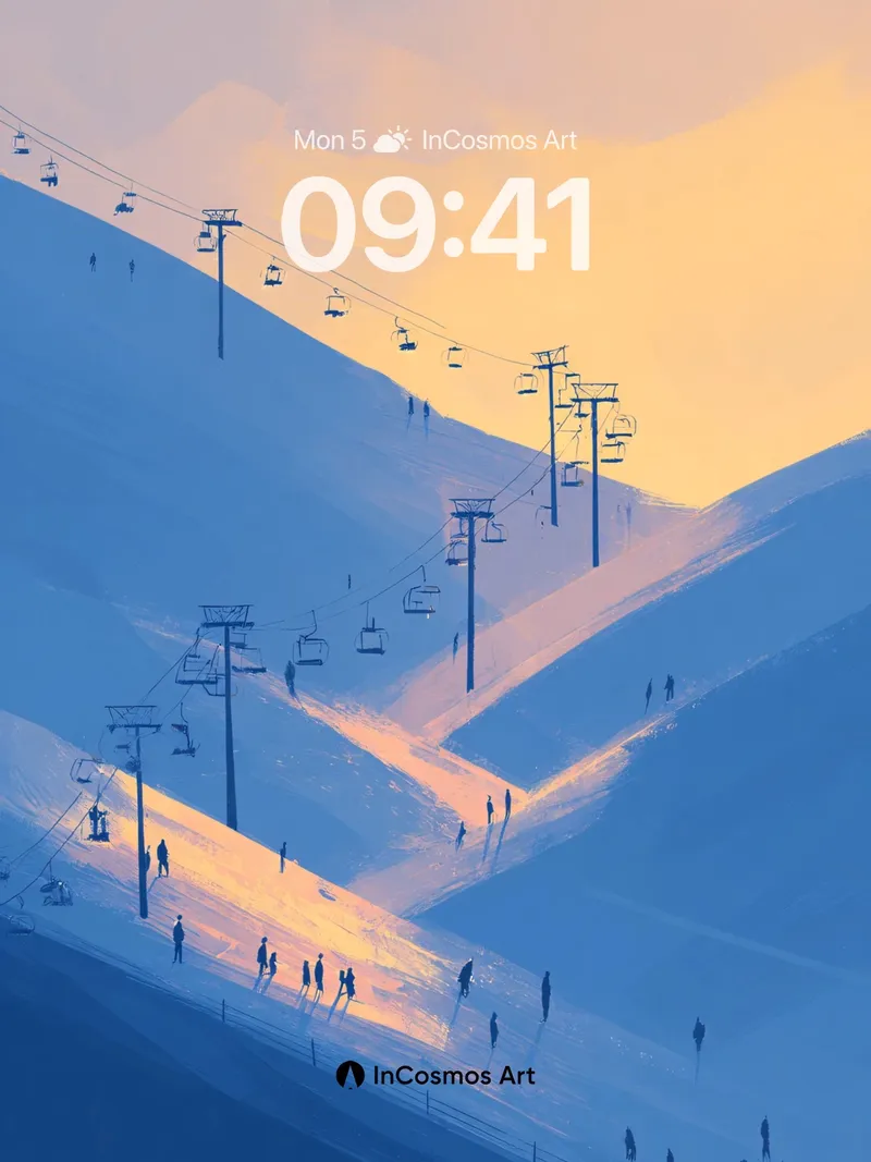 Golden Hush Wallpaper with Silent Slopes