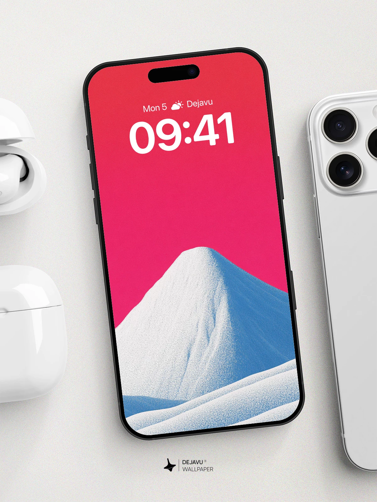 Minimalist Snow Mountain Wallpaper 8K for iPhone and Android