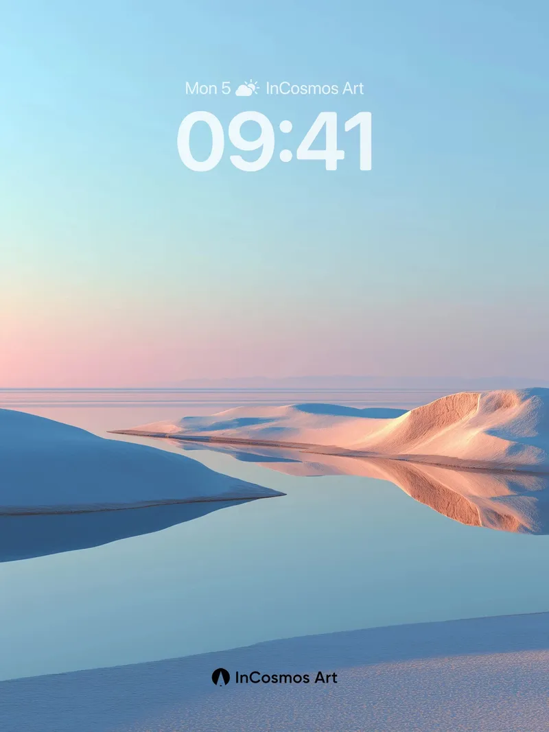 Serenity Dune Wallpaper with Mirror Lake