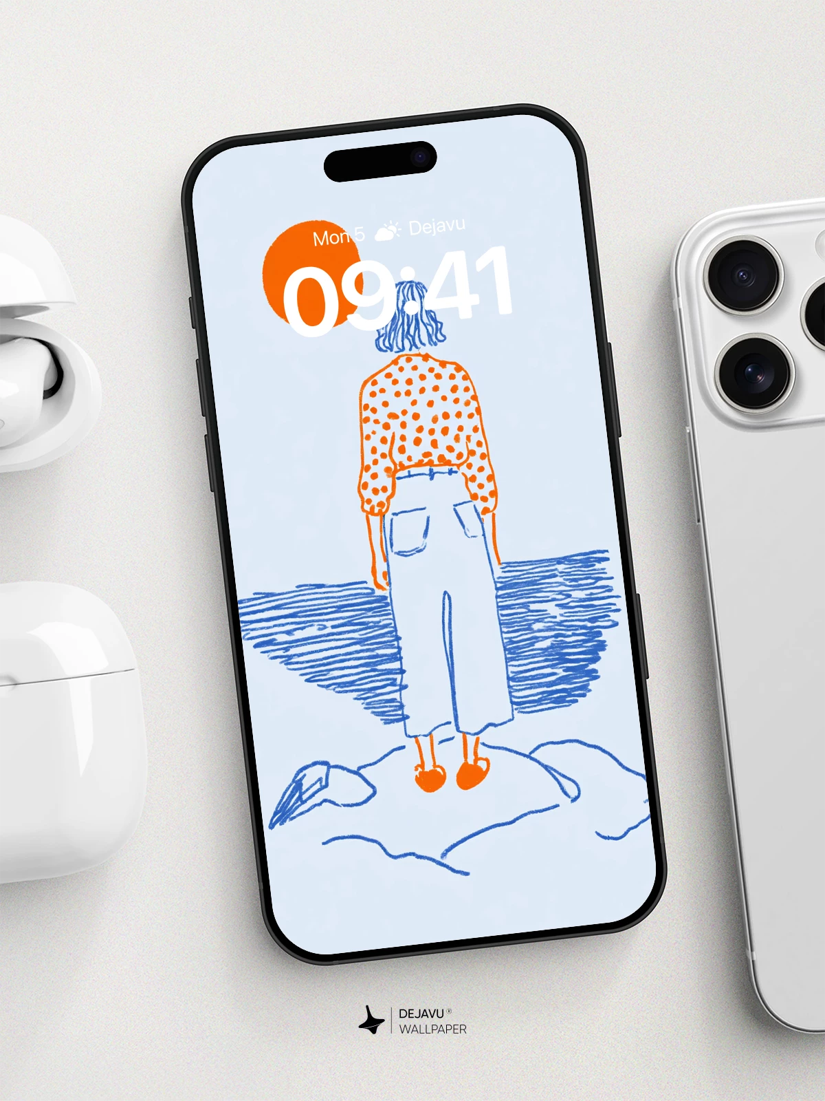 Minimalist Ocean Sunset Wallpaper 8K for iPhone and Android