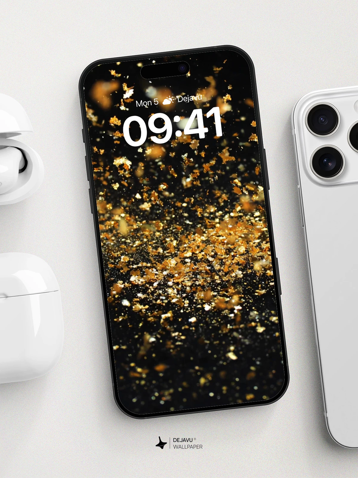 Golden Particle Explosion Wallpaper 8K for iPhone and Android