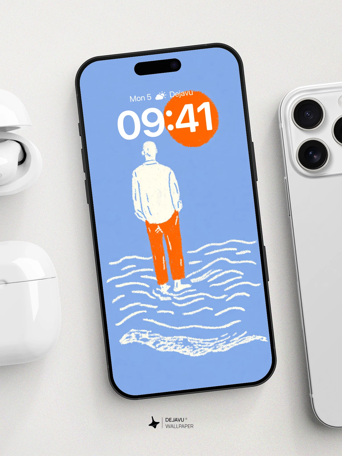 Minimalist Sunlit Figure Wallpaper 8K for iPhone and Android