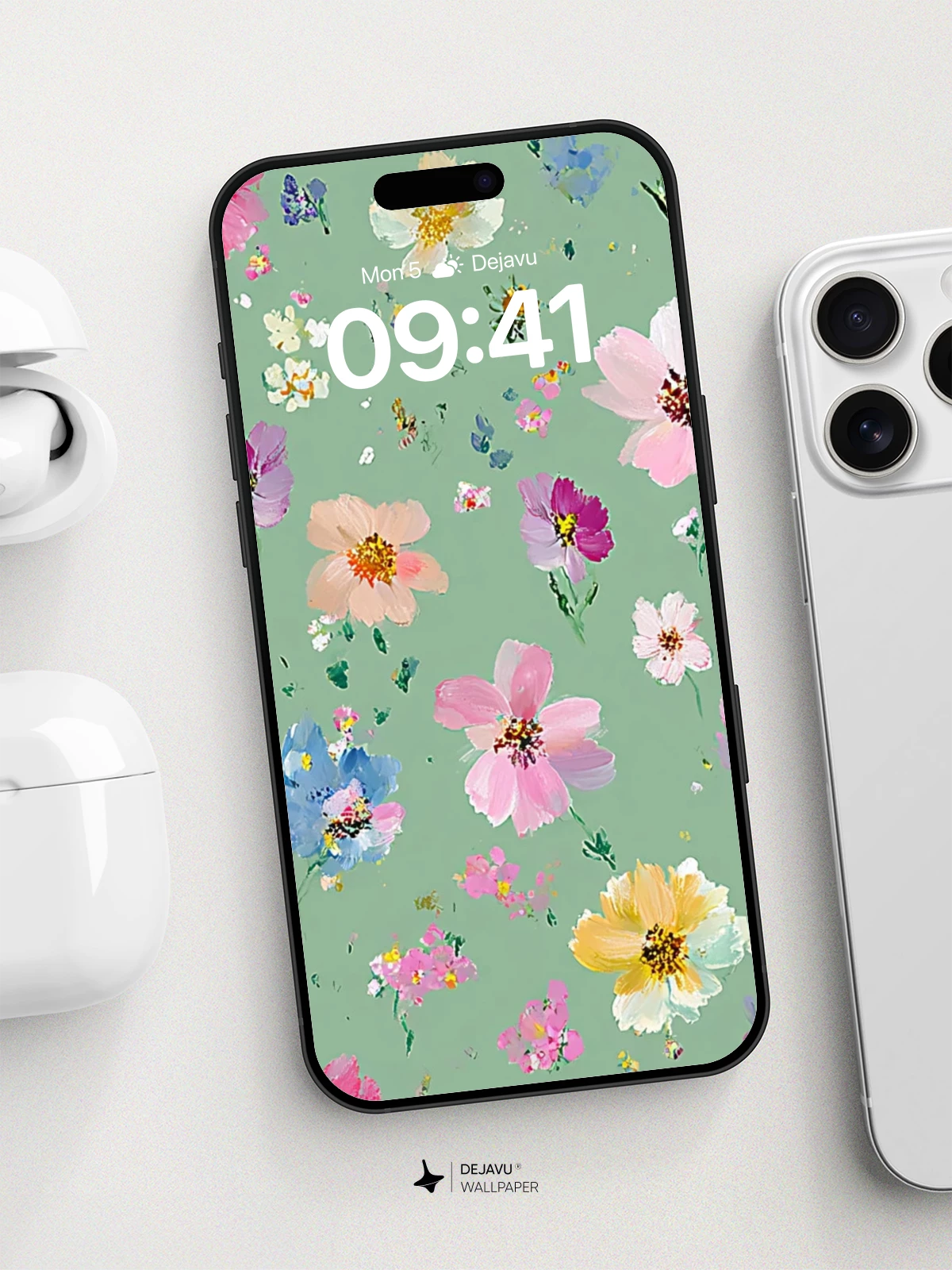Whimsical Floral Garden Wallpaper 8K for iPhone and Android