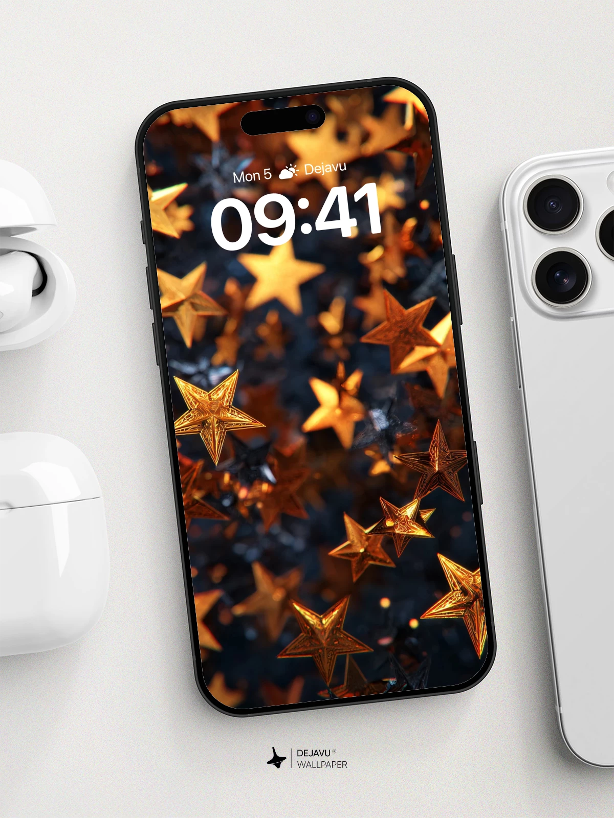 Golden Star Constellation Wallpaper 8K for iPhone and Android