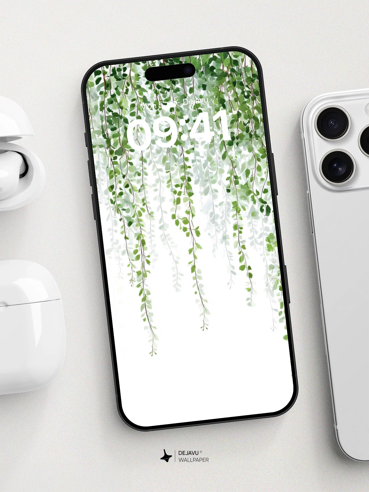 Watercolor Hanging Greenery Wallpaper 8K for iPhone and Android