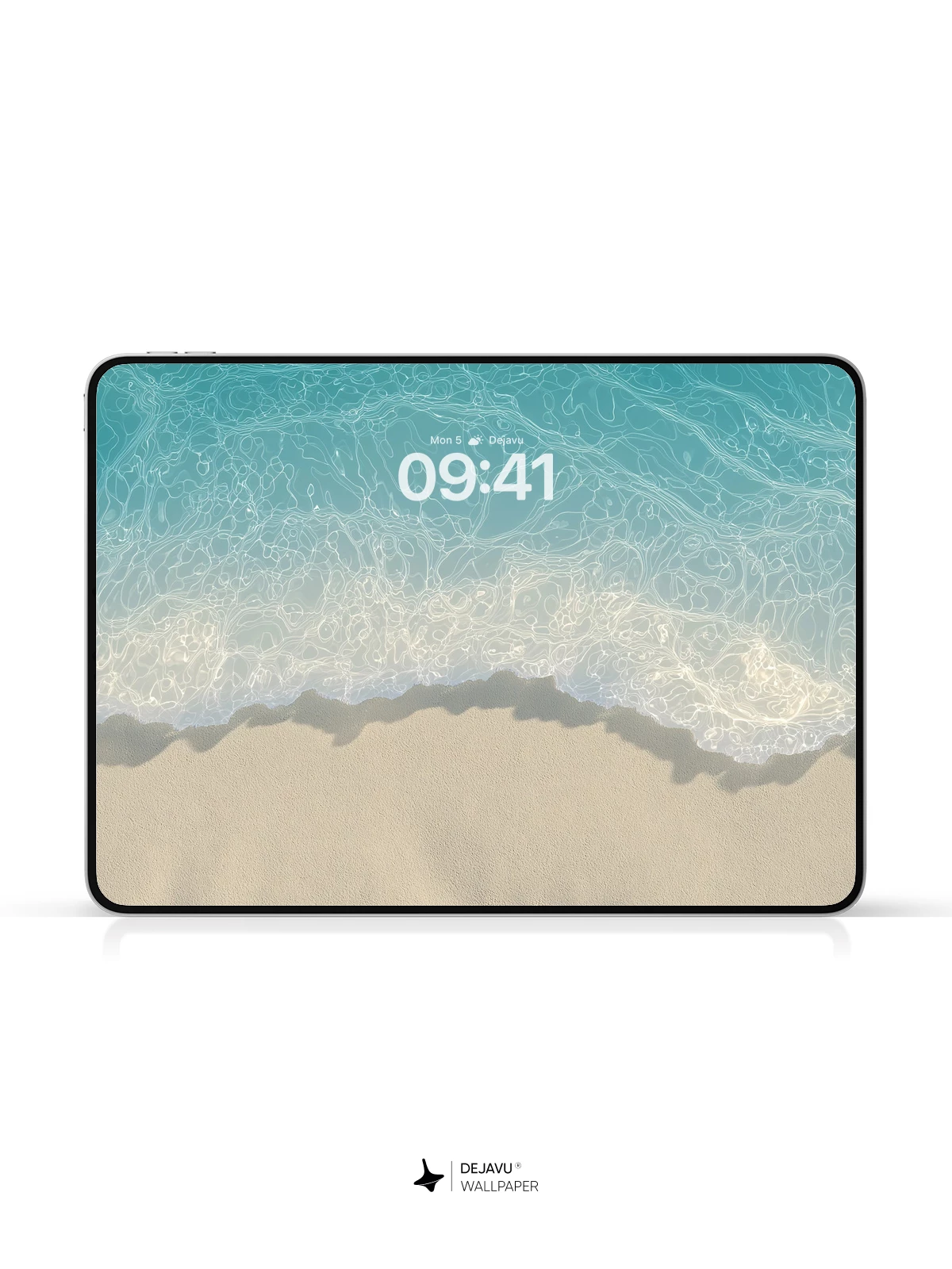 Turquoise Ocean Waves On White Sand Wallpaper 8K