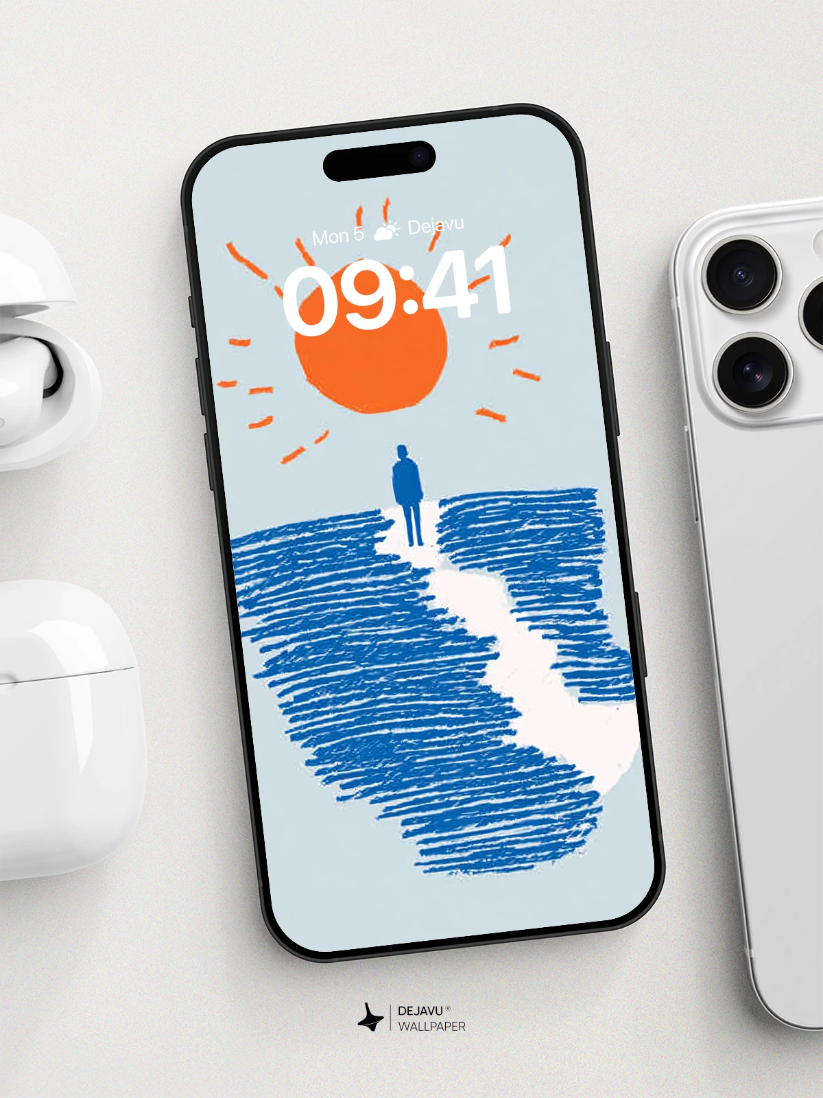 Minimalist Sun Path Wallpaper 8K for iPhone and Android