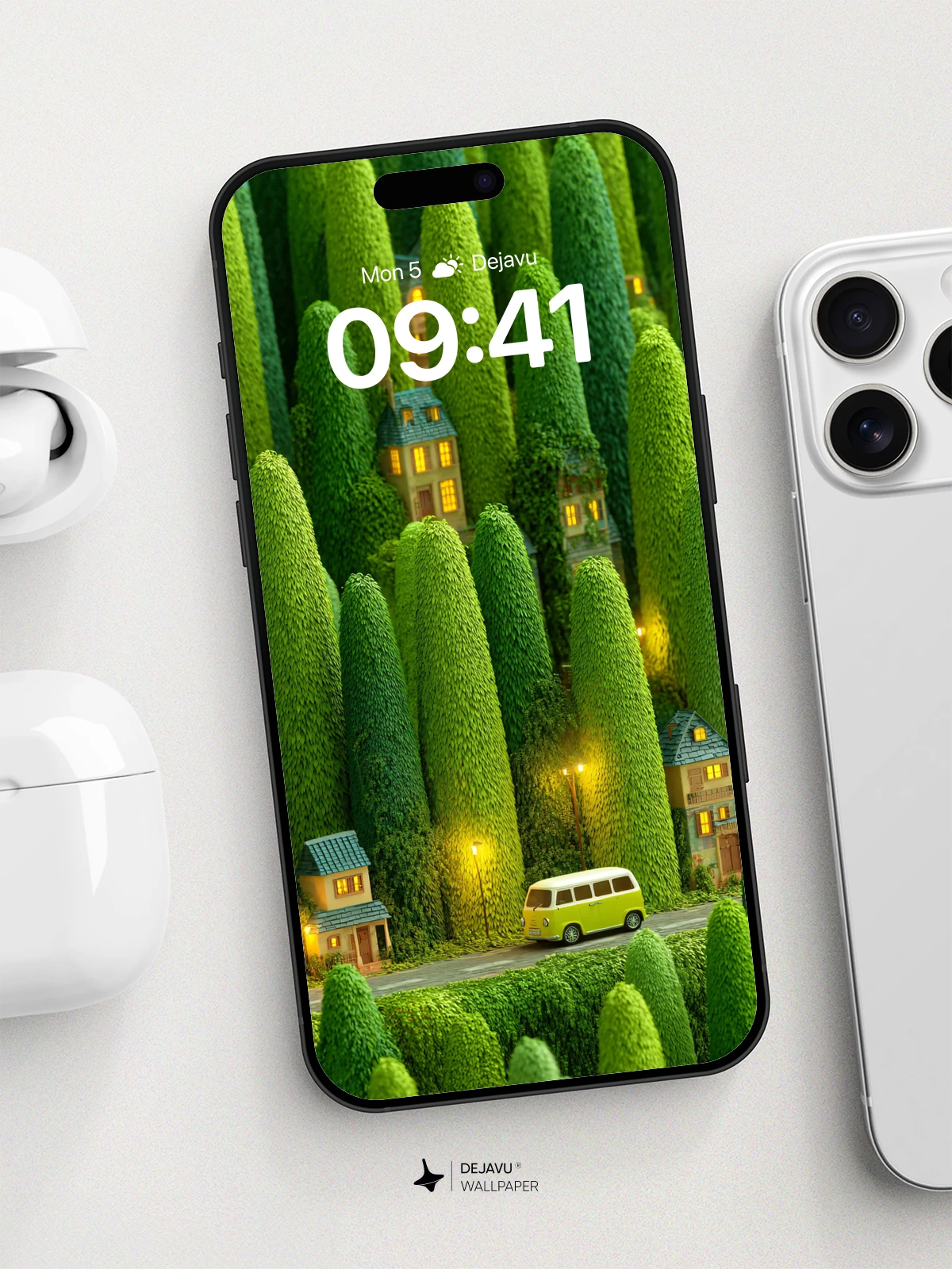 Enchanted Forest Village Wallpaper 8K for iPhone and Android