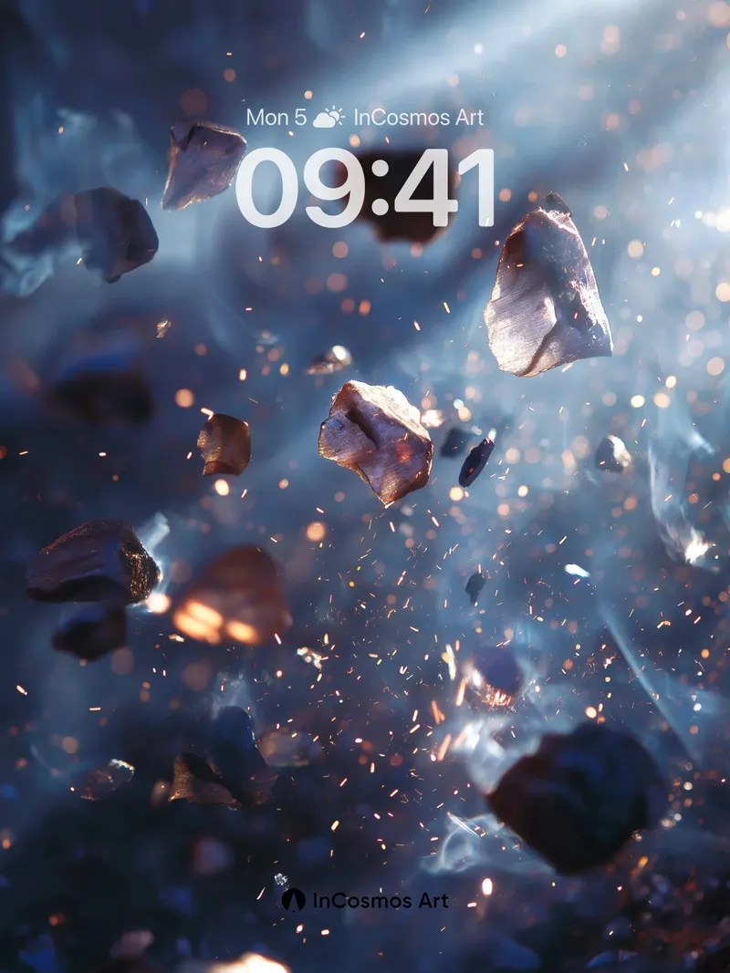 Floating Ember Wallpaper with Cosmic Dust